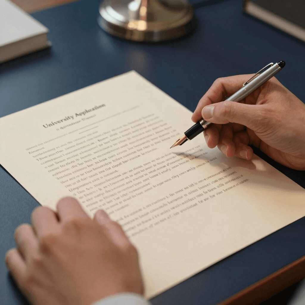 University application essay being reviewed