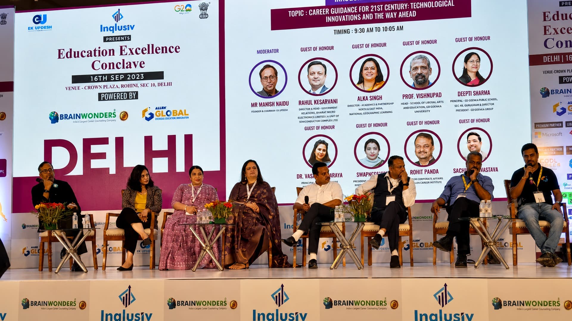 Education leadership panel featuring Sachin Shrivastava at the Education Excellence Conclave in Delhi.